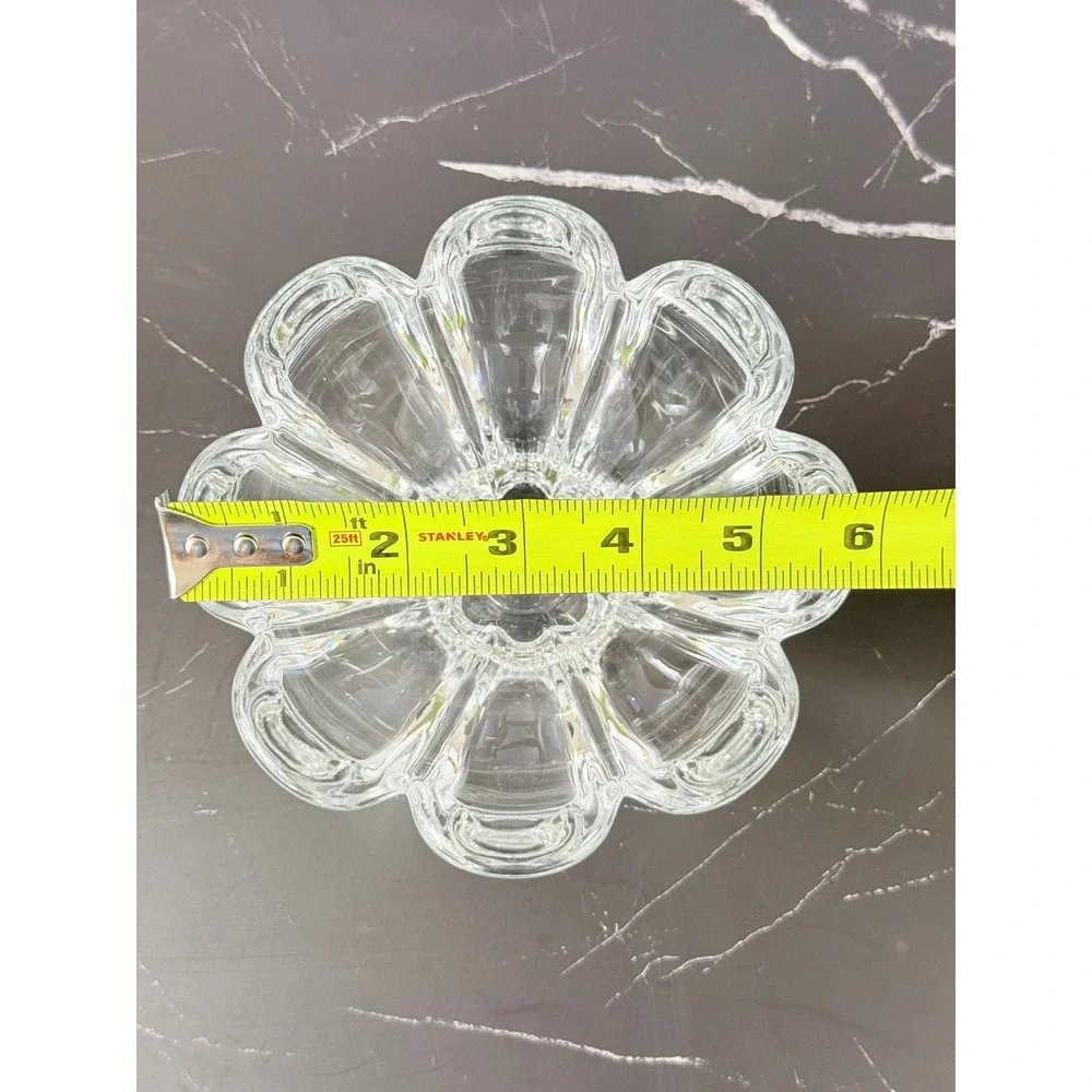 VTG Orrefors Crystal Octogonal Flower Candy Nut 6
